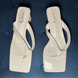 Women’s Square Toe Thong Heel